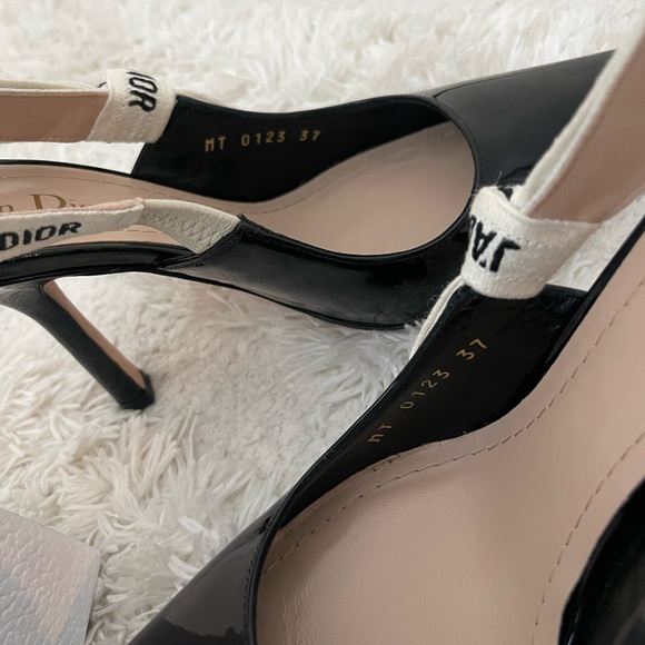 Dior Black Patent Leather Slingback Heels - Picture 6 of 8